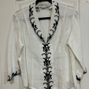 Richard Malcolm linen blackwork top XL